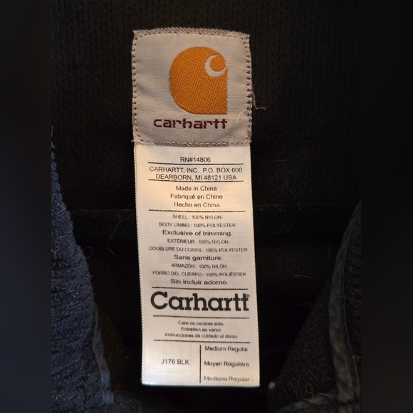 Carhartt Men's Traditional Performance Jacket, Black, Sz M - Picture 9 of 9